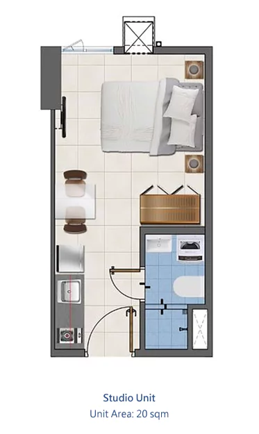 Studio Unit Layout Charm Residences