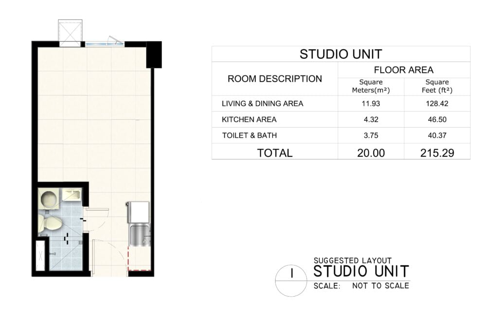 Studio unit Deliverable - Hill Residences