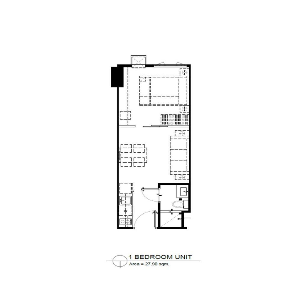 1 bedroom (27sqm) - Gold Residences