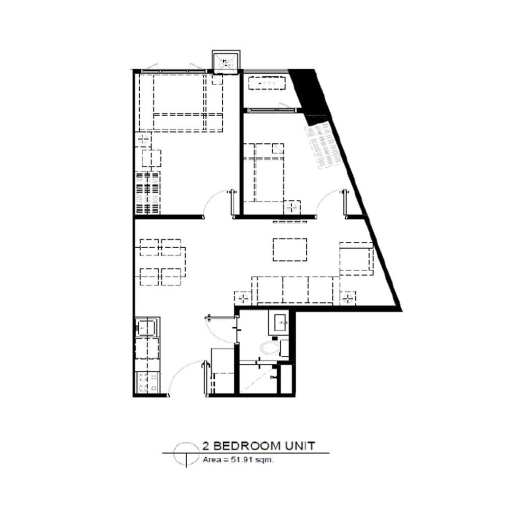 2 bedroom (51.91sqm) - Gold Residences