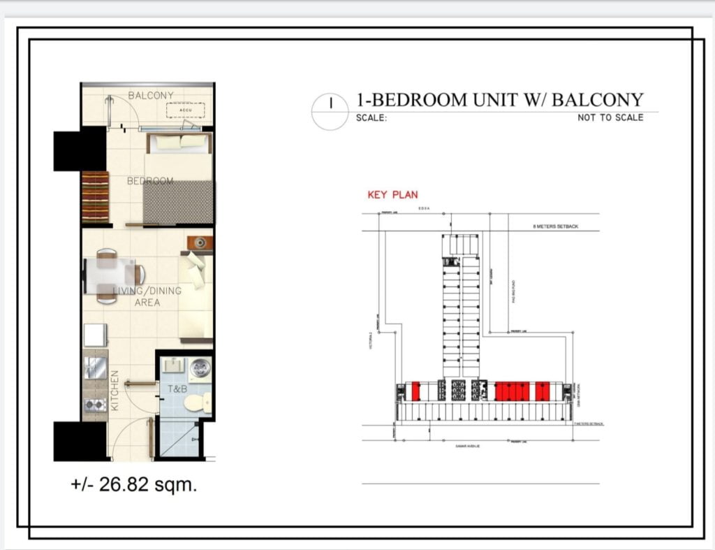 SMDC Glam Residences 1 bedroom unit