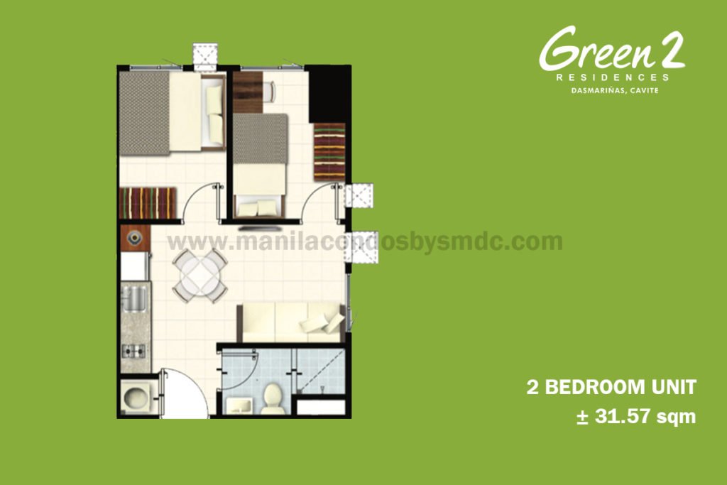 2 bedroom (31.57sqm)