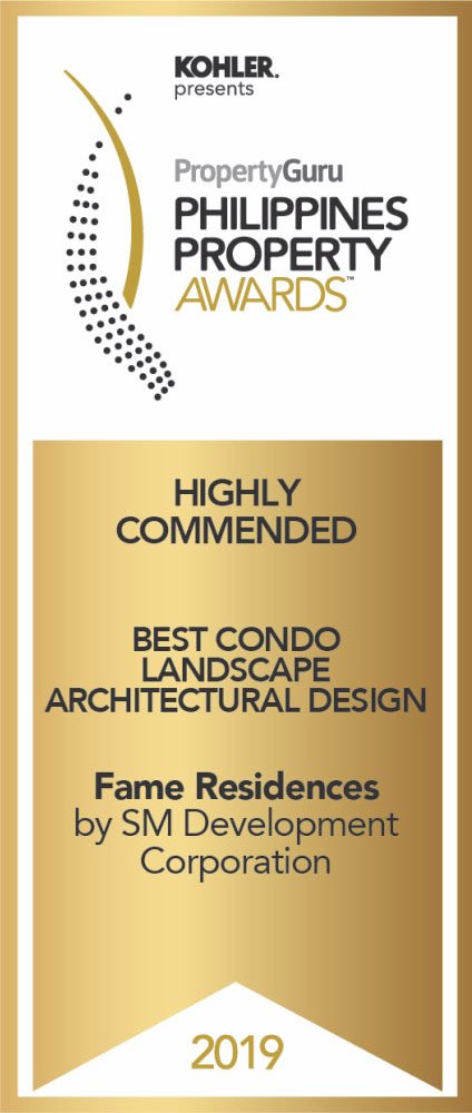 Property Guru Philippine Property Awards 2019 - Highly commended - Best Condo Landscape Architectural Design - Fame SMDC