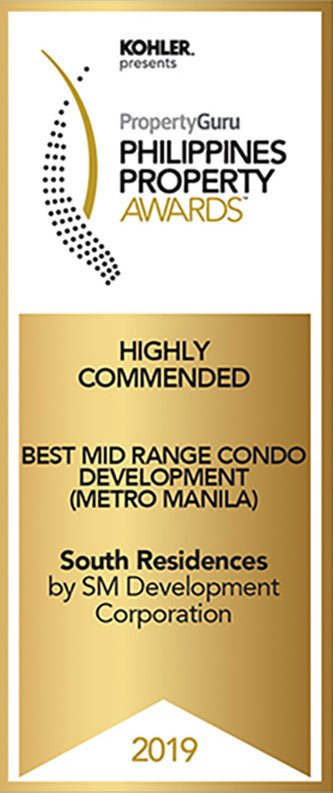 Philippine Property Guru Awards - Highly Commended - Best Mid Range Condo Development (Metro Manila) - South Residences - SMDC