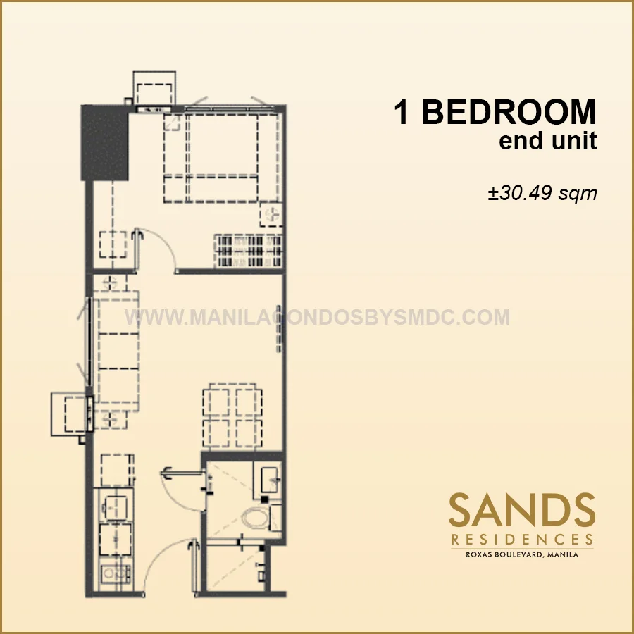 Sands Residences 1 Bedroom End Unit