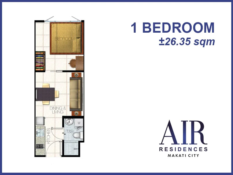 1 bedroom (26.35sqm)