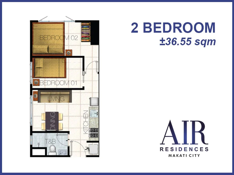 2 bedroom (36.55sqm)