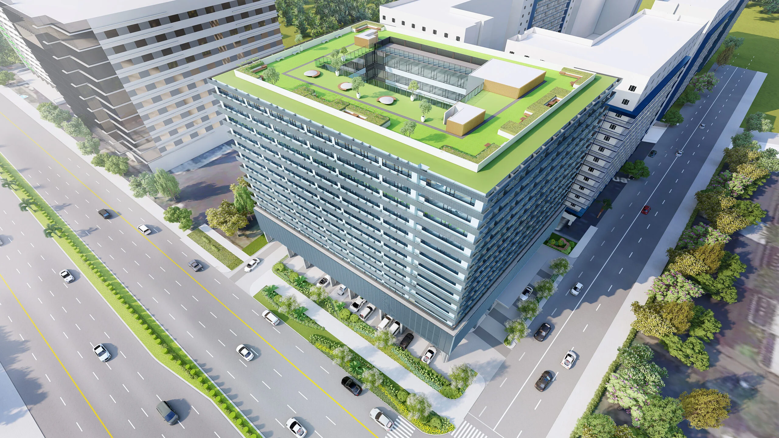 Ice Residential-Office Aerial Facade