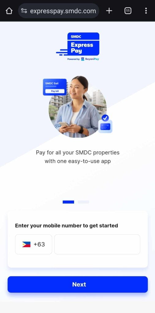 SMDC Express Pay Web App Interface