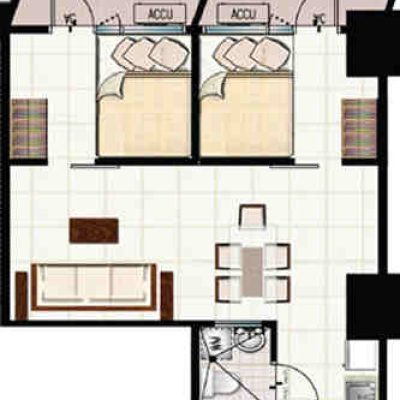 SMDC Jazz Residences 2 bedroom with balcony (±42sqm)