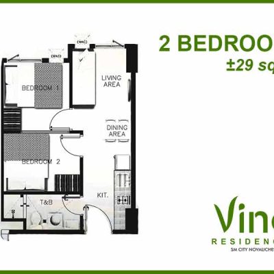 2 bedroom with balcony (29 sqm) - Vine Residences